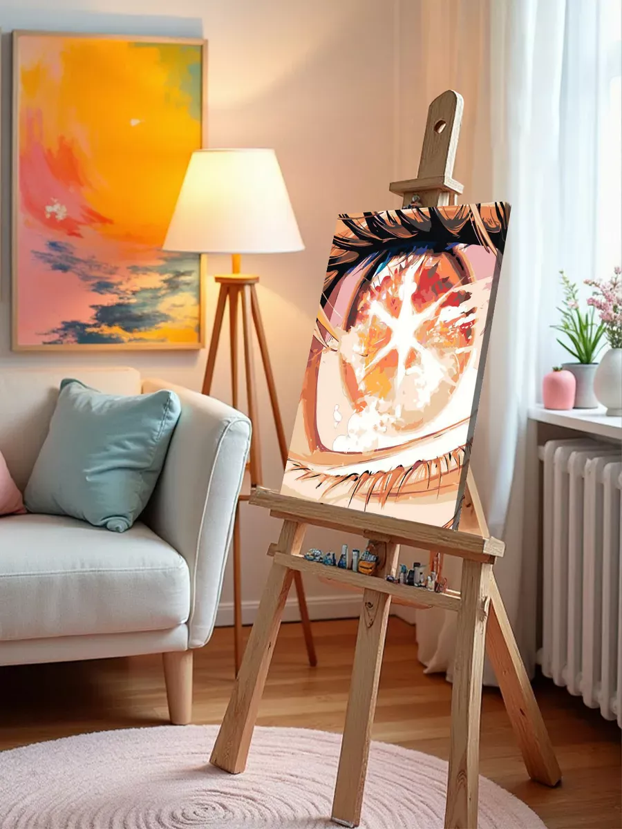 Картина по номерам «Глаз и ресницы в стиле аниме, зрачки» — картинка 9