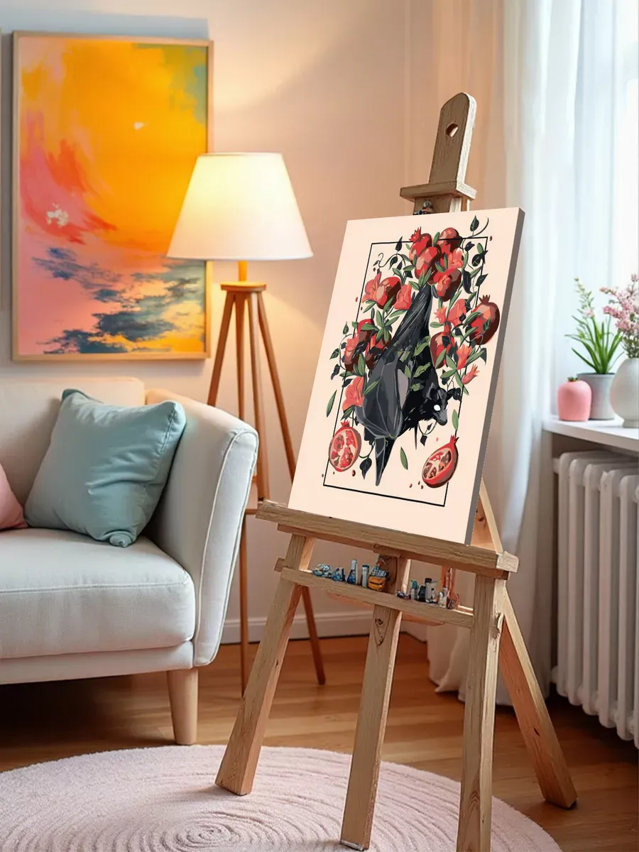 Картина по номерам «Спелые гранаты и летучая лиса арт» — картинка 9