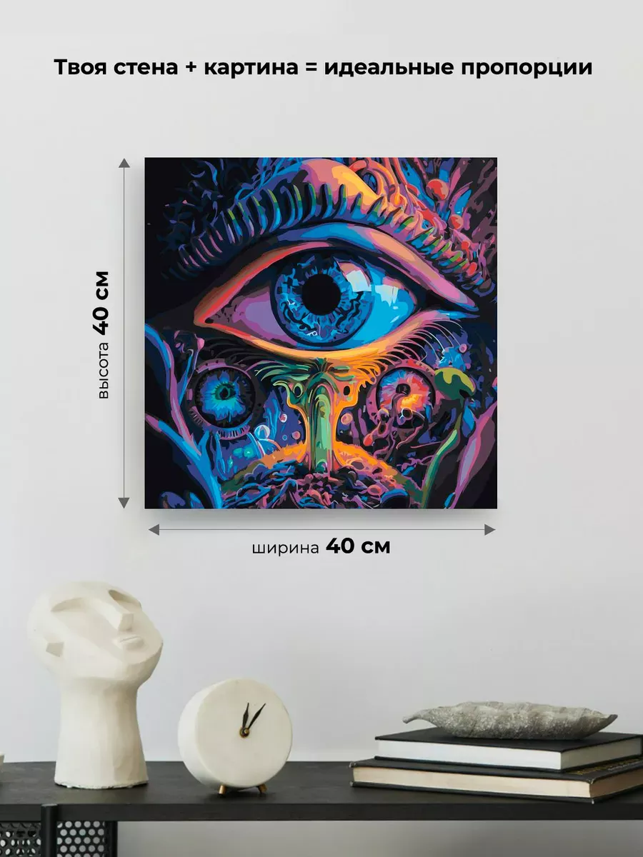 Картина по номерам «Эзотерика: глаз в кислотном трипе, зрачки» — картинка 3
