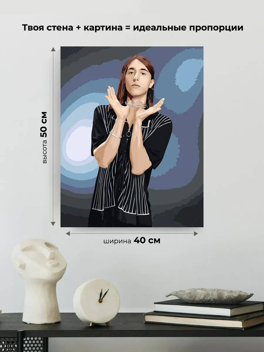 Картина по номерам «Рэпер Heronwater: Арсений портрет» — картинка 3