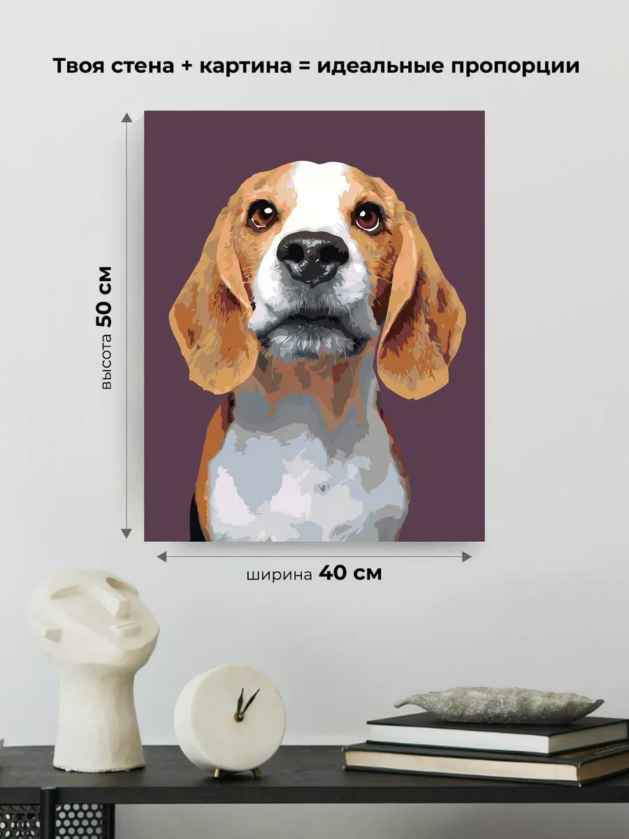 Картина по номерам «Собаки: пёс бигль, домашние животные» — картинка 3