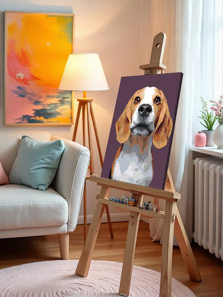 Картина по номерам «Собаки: пёс бигль, домашние животные» — картинка 10