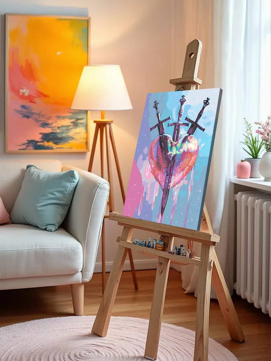 Картина по номерам «Таро, гадание: 3 тройка мечей, сердце» — картинка 10