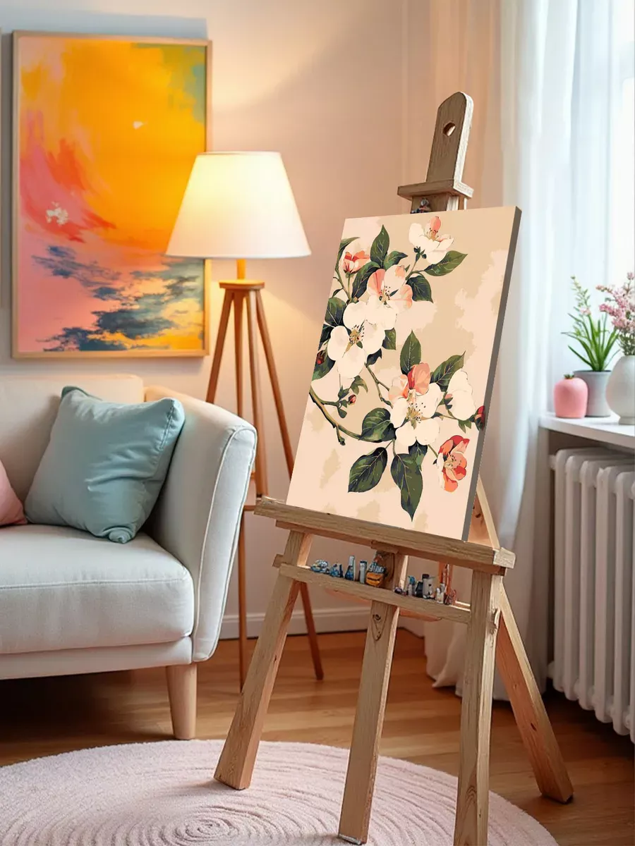 Картина по номерам «Цветы яблони в японском стиле, весна» — картинка 10