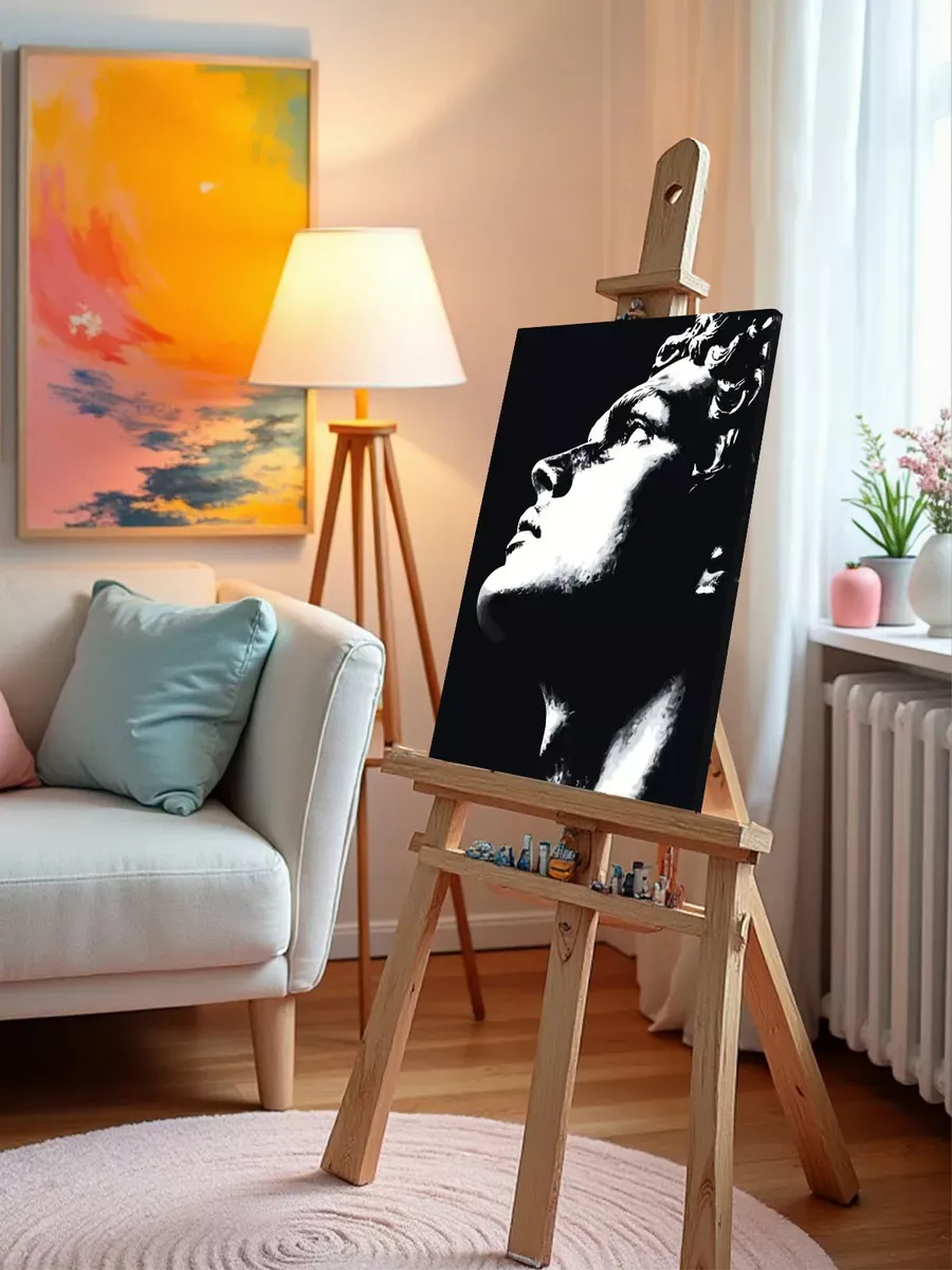 Картина по номерам «Античность: статуя мужчины, чб арт» — картинка 9