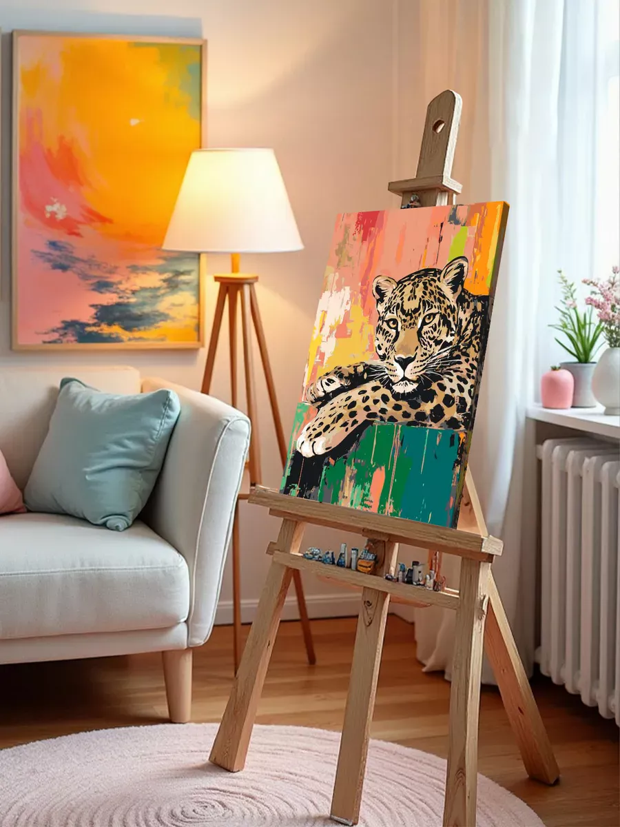 Картина по номерам «Животные: леопард граффити арт» — картинка 10