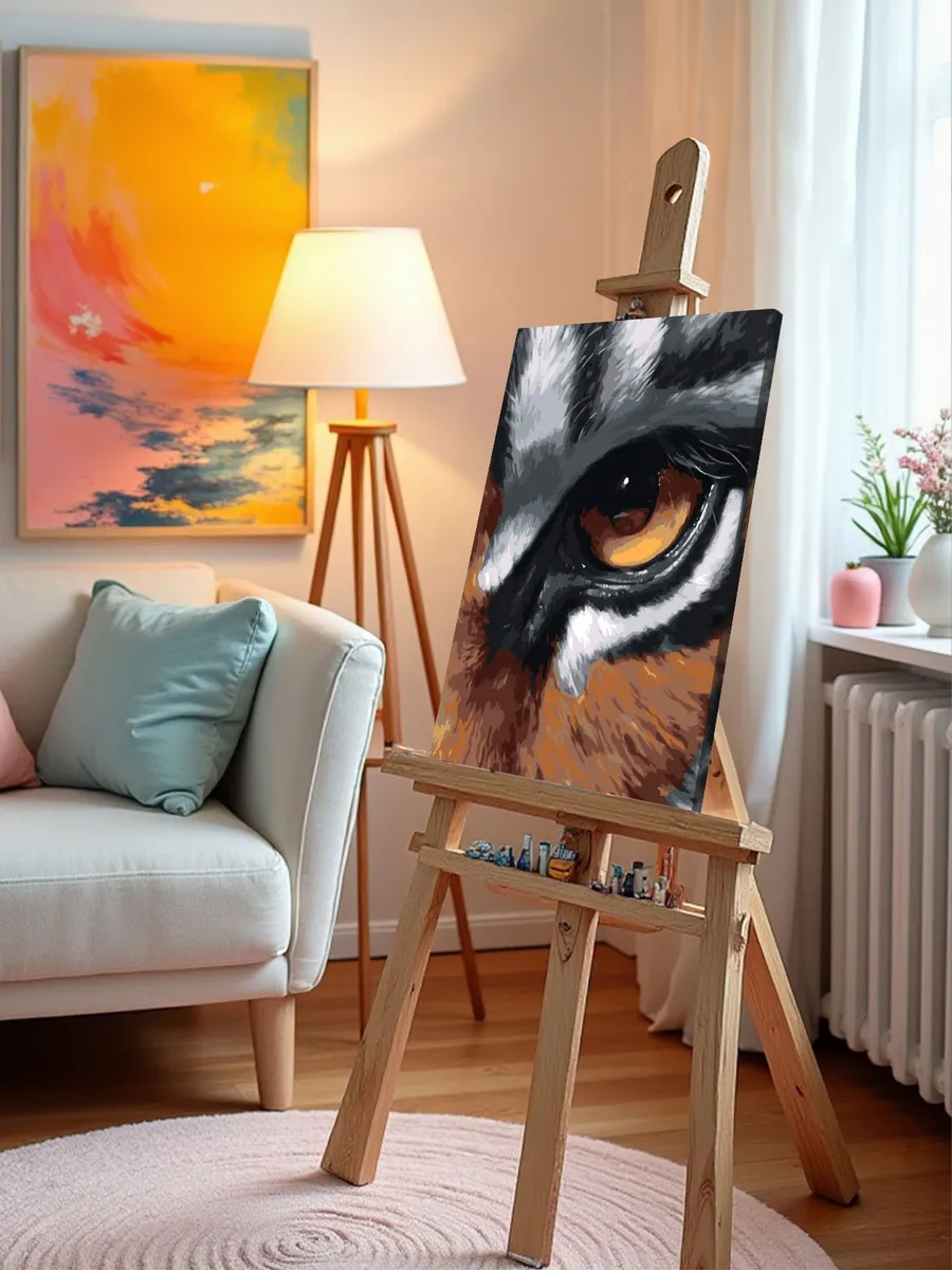 Картина по номерам «Животные: глаз тигра крупным планом» — картинка 9