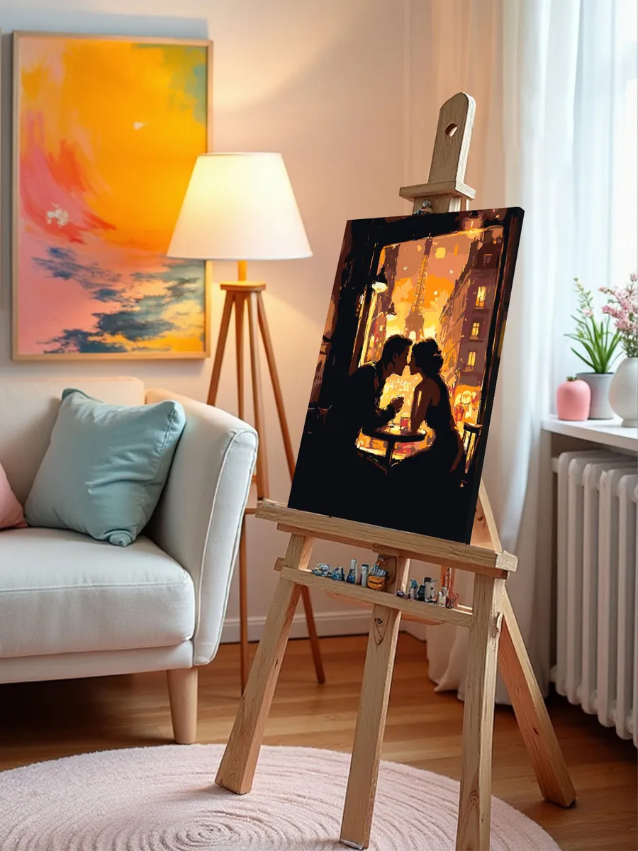 Картина по номерам «Романтика: влюбленная пара в Париже» — картинка 9