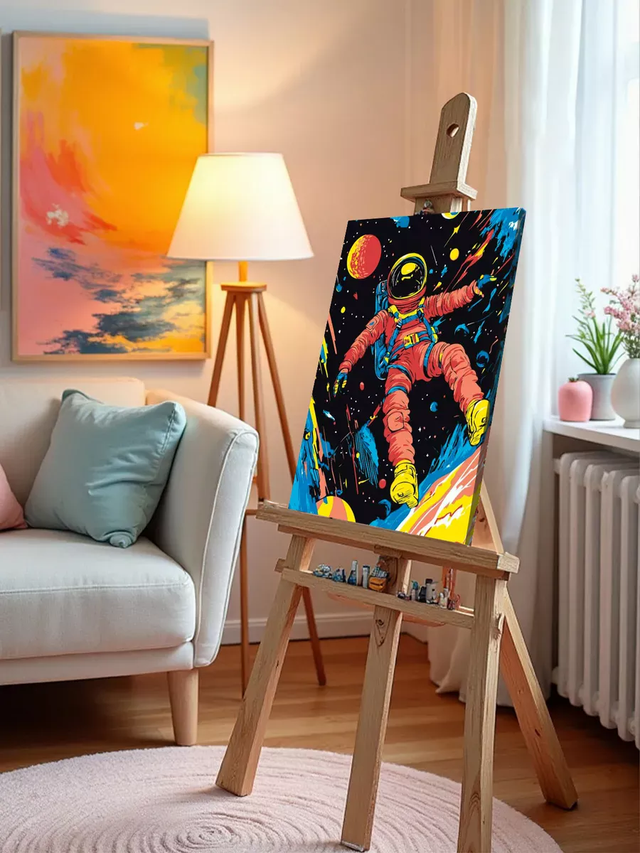 Картина по номерам «Космос: космонавт в открытом космосе арт» — картинка 9