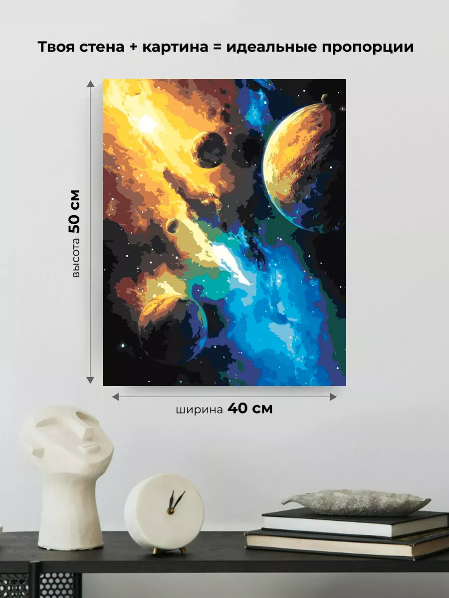 Картина по номерам «Космос: планеты, звезды, галактика» — картинка 3