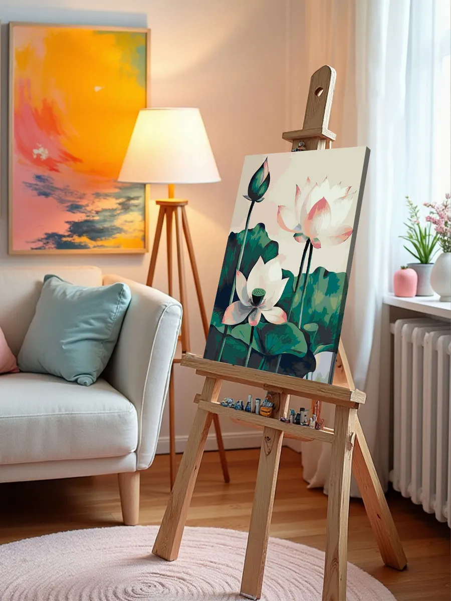 Картина по номерам «Цветы: нежные лотосы, буддизм арт» — картинка 10