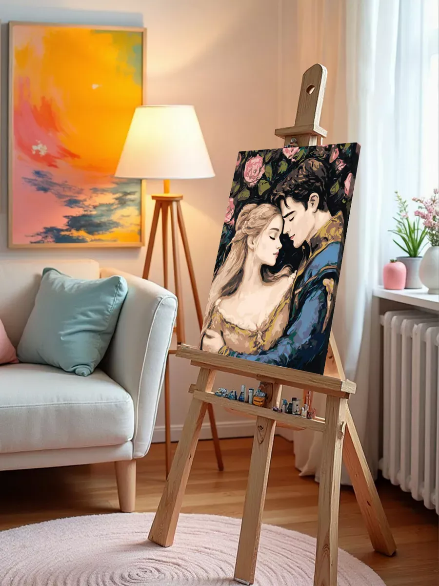 Картина по номерам «Романтика: влюбленная пара и розы» — картинка 10