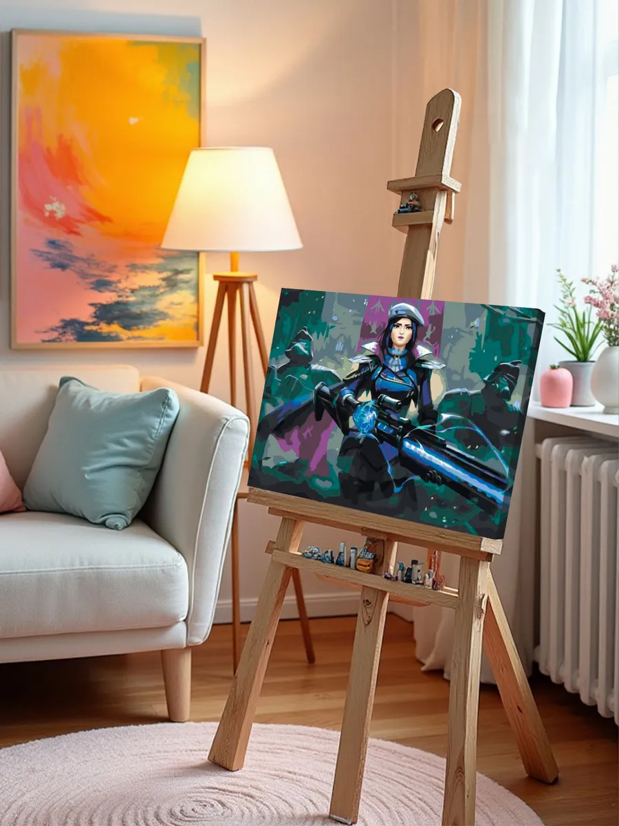 Картина по номерам «Аркейн Лига Легенд лол: Кейтлин арт» — картинка 10