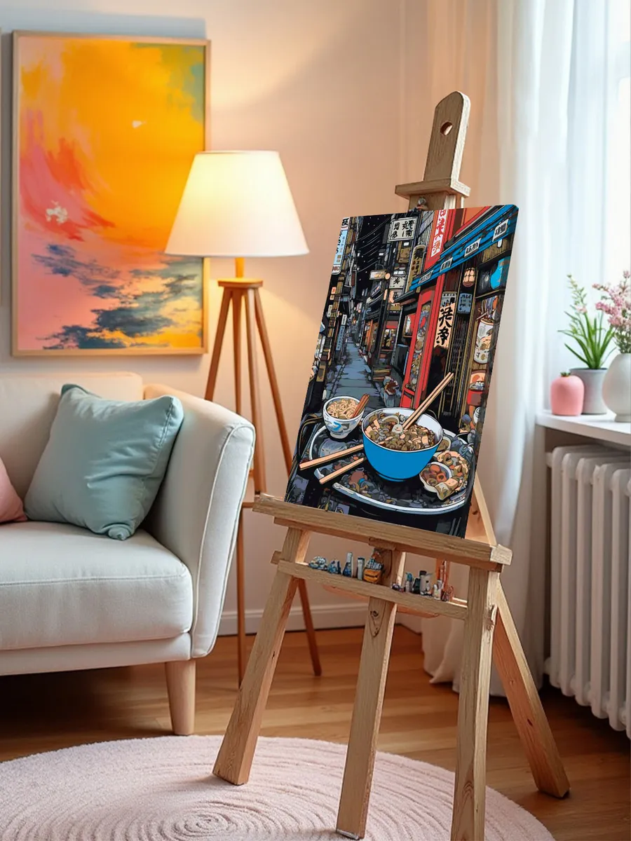Картина по номерам «Еда в стиле аниме на улице Токио, Азия» — картинка 9