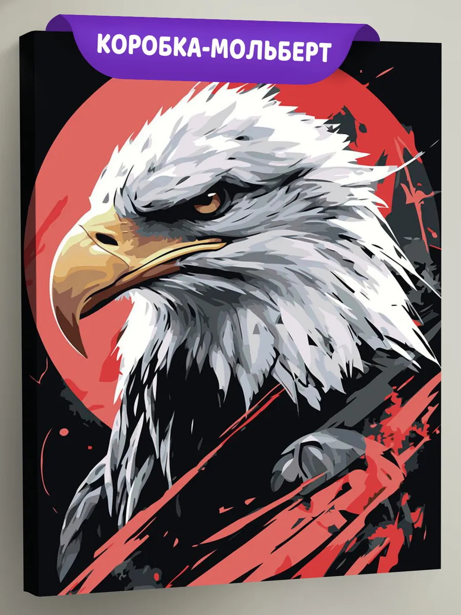 Картина по номерам «Животные: птица белоголовый орел арт»