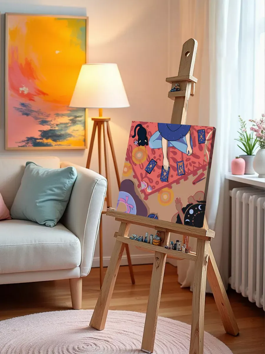 Картина по номерам «Таро, гадание: расклад на ковре, кошка» — картинка 10