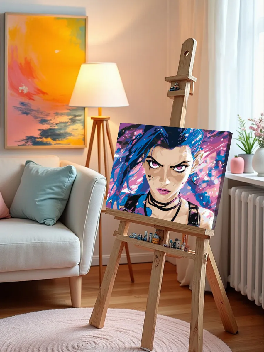 Картина по номерам «Аркейн Лига Легенд лол: Джинкс арт» — картинка 10