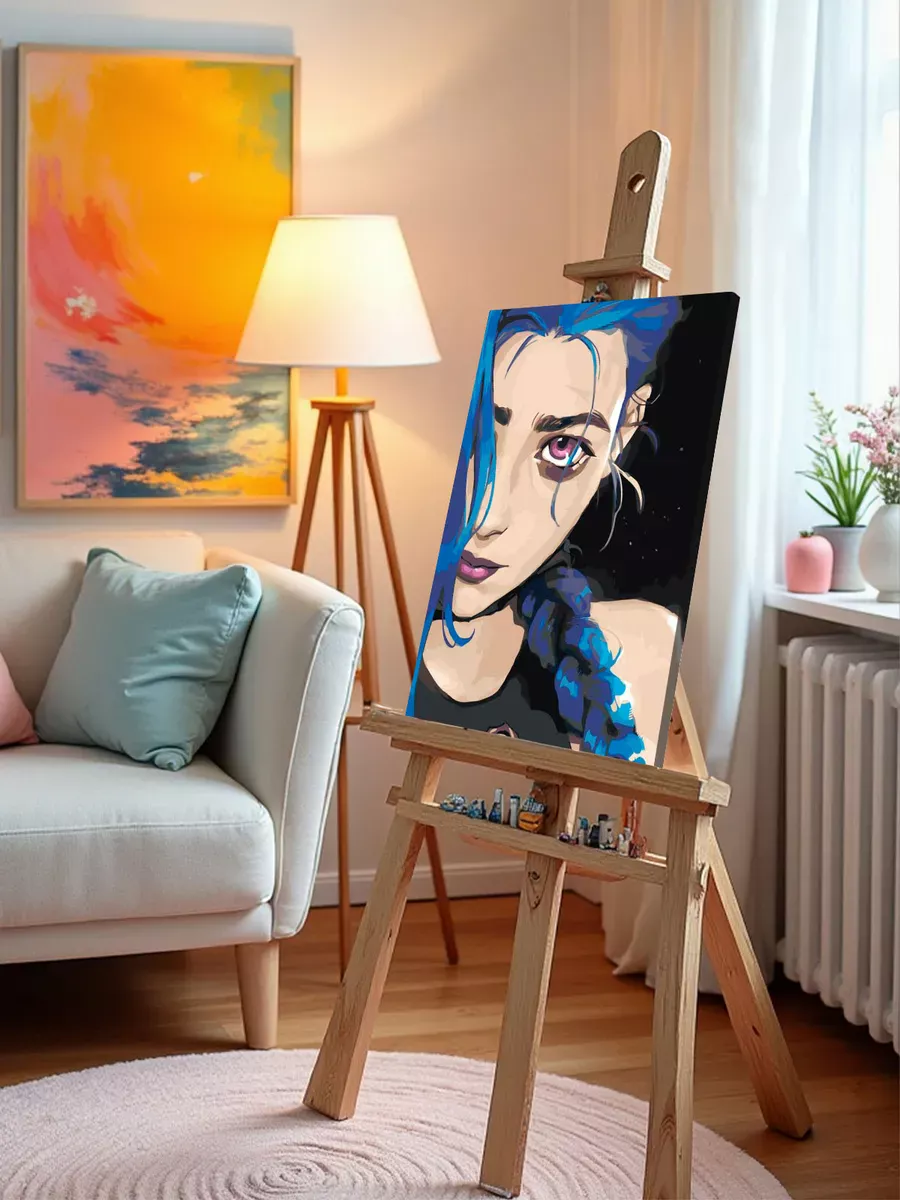 Картина по номерам «Аркейн Лига Легенд лол: Джинкс арт» — картинка 10