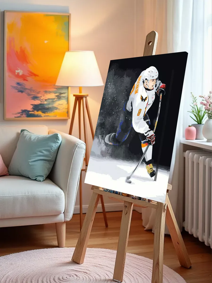 Картина по номерам «Хоккей, спорт: Овечкин с шайбой на льду» — картинка 9