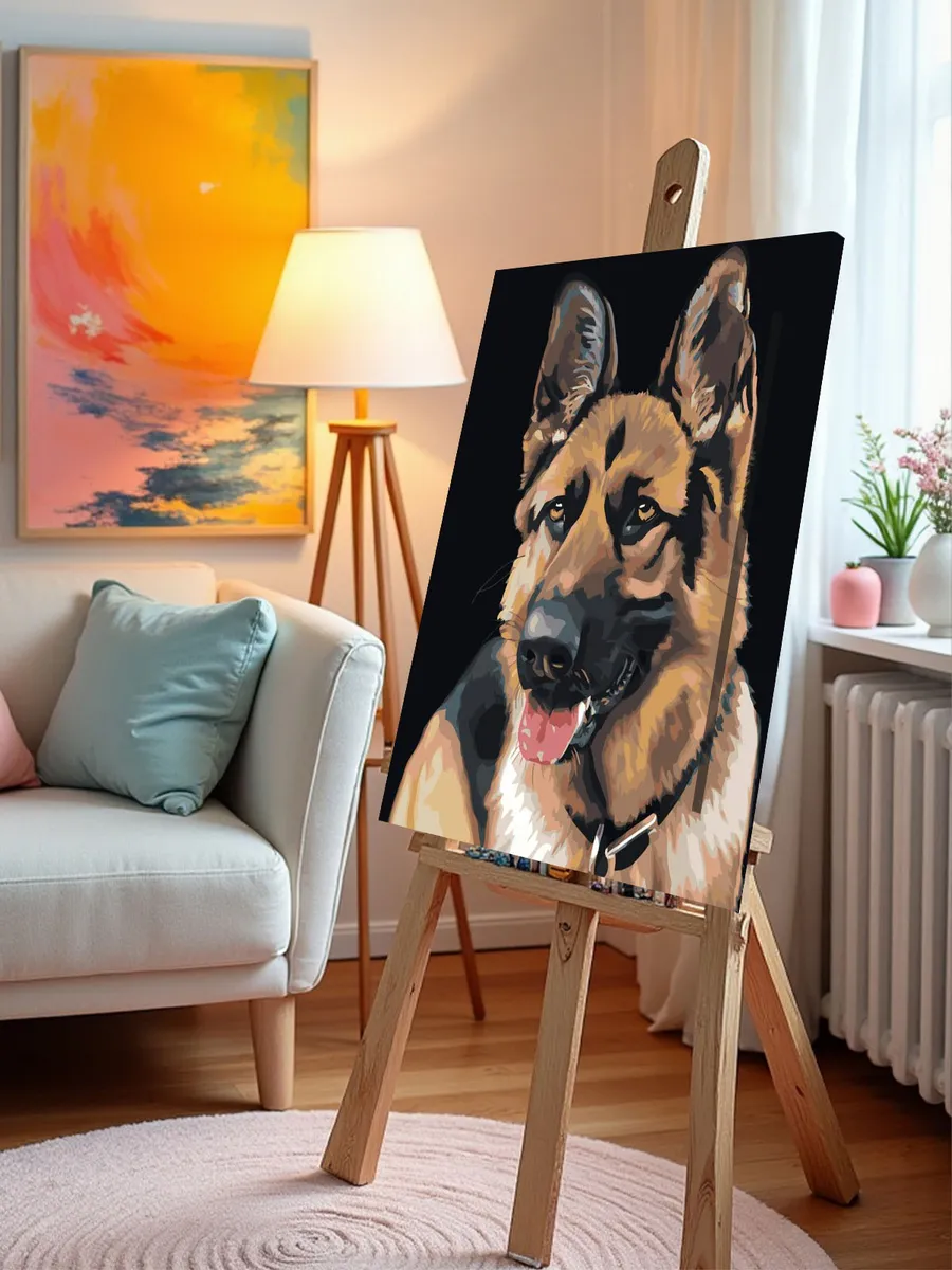 Картина по номерам «Собаки: Немецкая овчарка портрет» — картинка 9