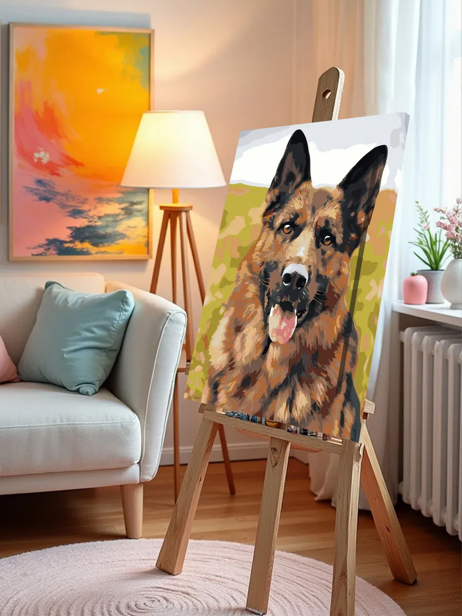 Картина по номерам «Собаки: Немецкая овчарка портрет» — картинка 9