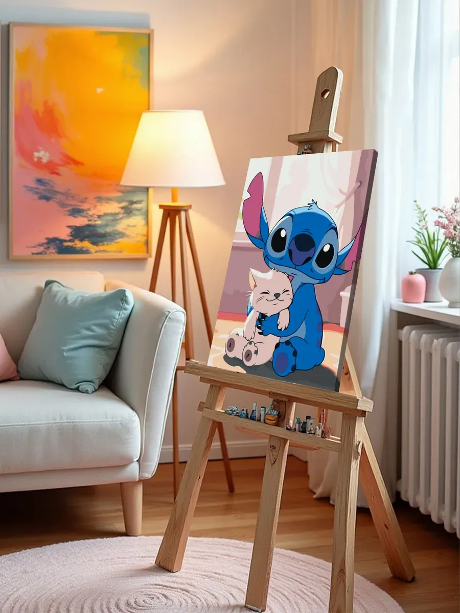 Картина по номерам «Лило и Стич, дисней: с котенком, детская» — картинка 9