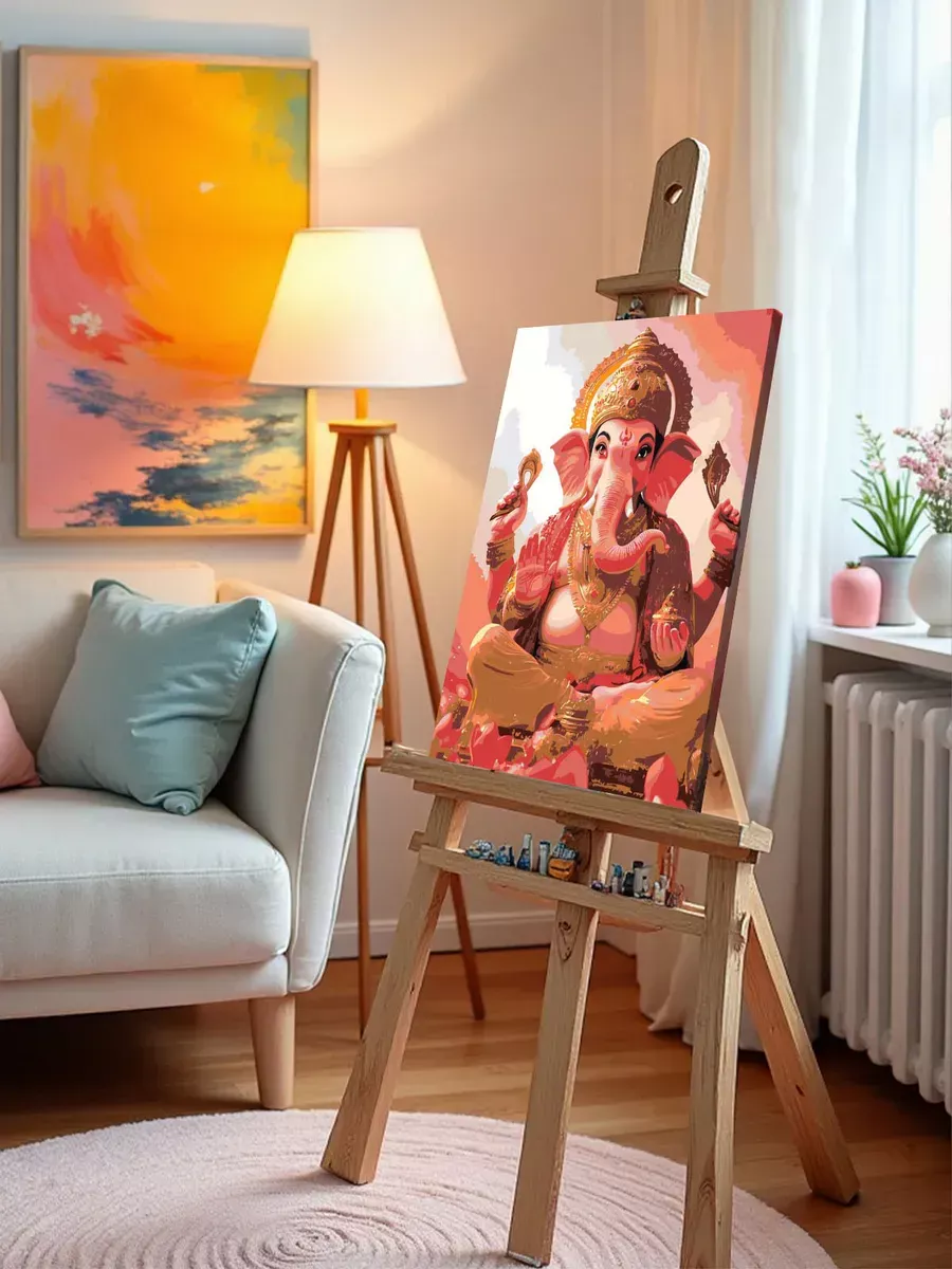 Картина по номерам Чакры йога индуизм бог Ганеша — картинка 9