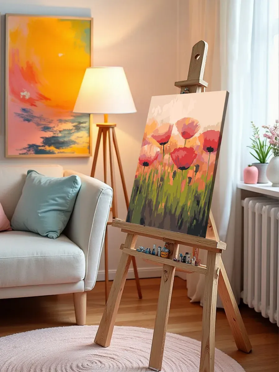 Картина по номерам Цветы яркие красные маки арт — картинка 9