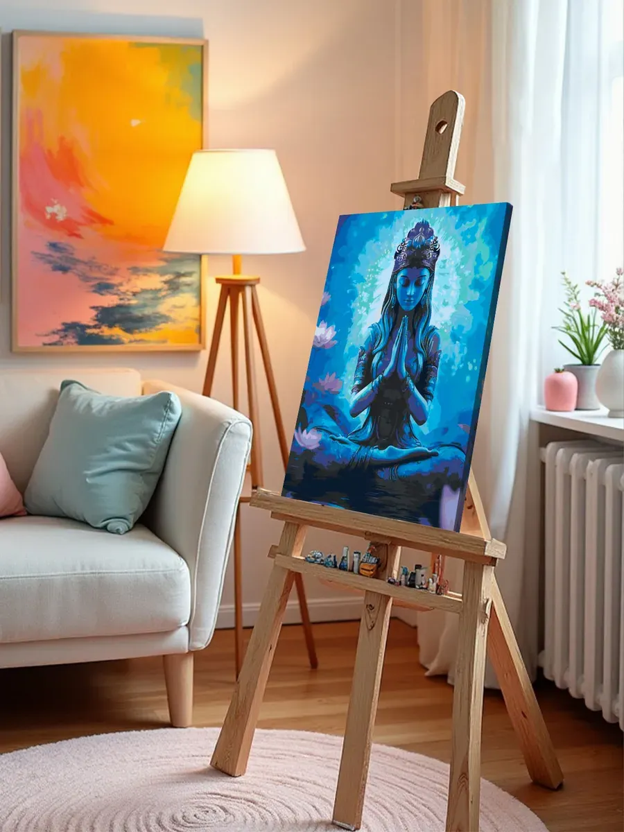 Картина по номерам Чакры йога индуизм молитва и лотосы — картинка 10