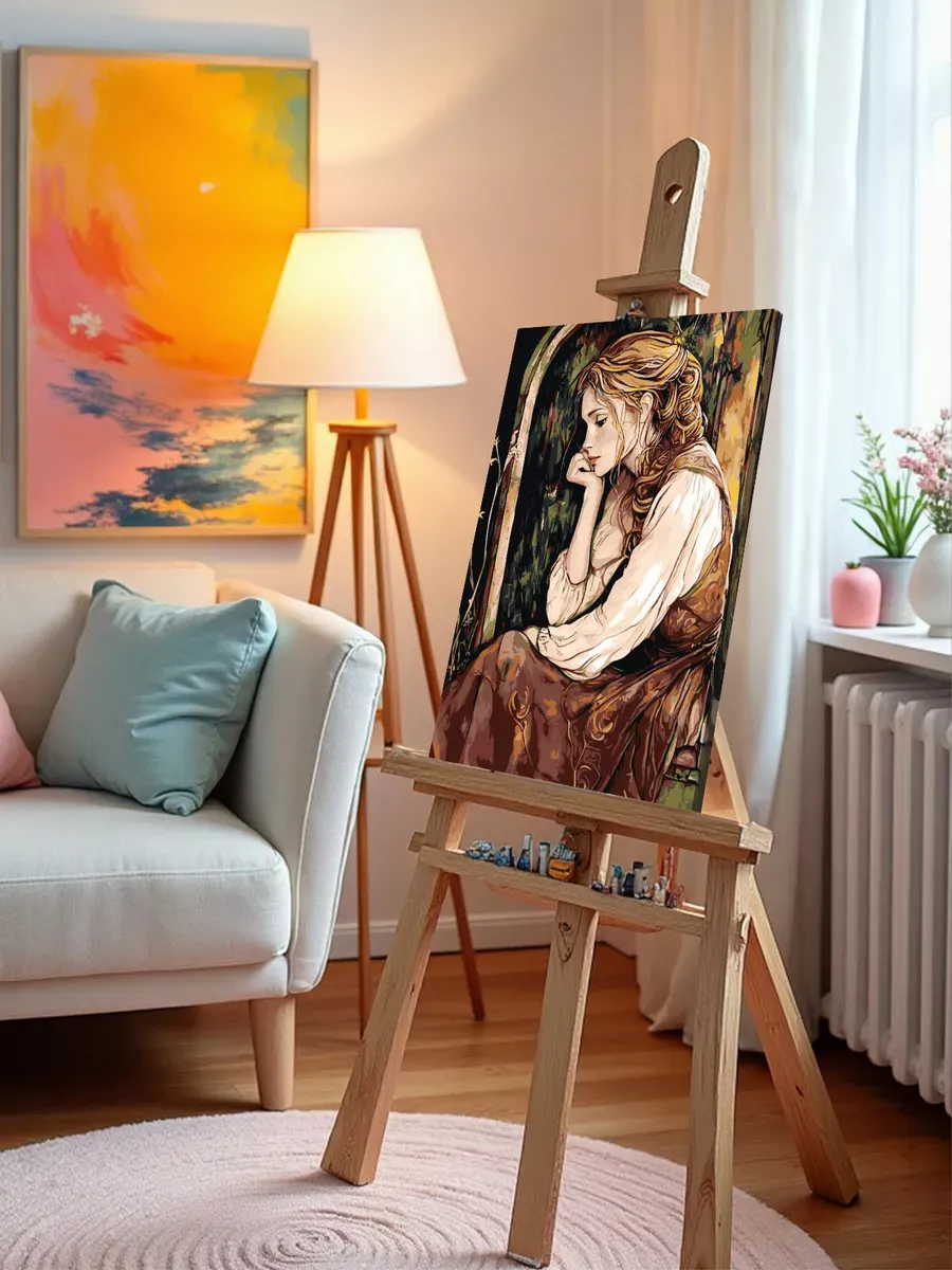 Картина по номерам Портрет девушки в стиле прерафаэлитов — картинка 10