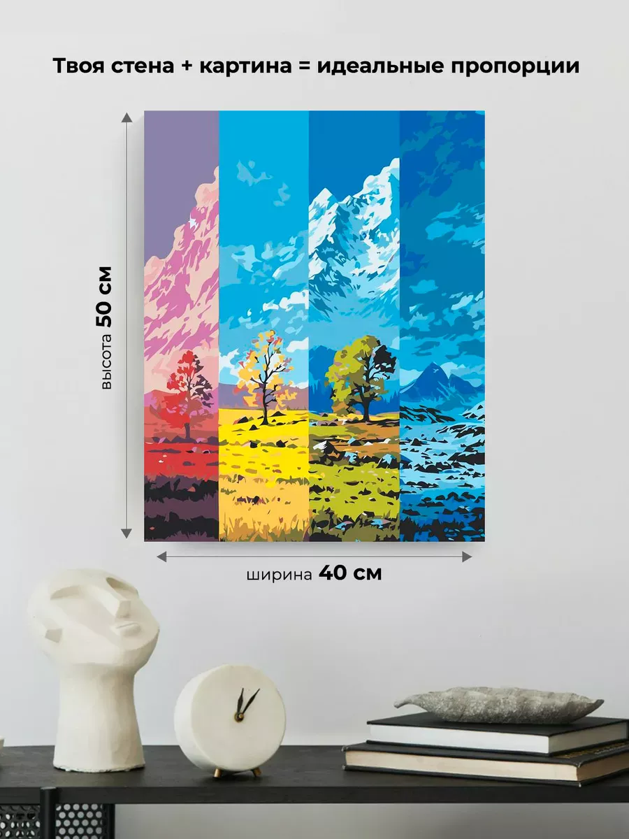 Картина по номерам Весна лето осень и зима Времена года — картинка 3