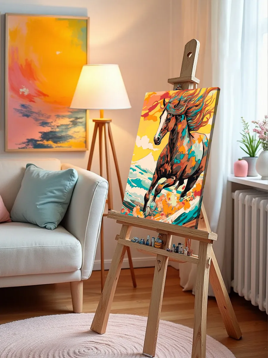 Картина по номерам Разноцветная лошадь арт Символ года — картинка 10