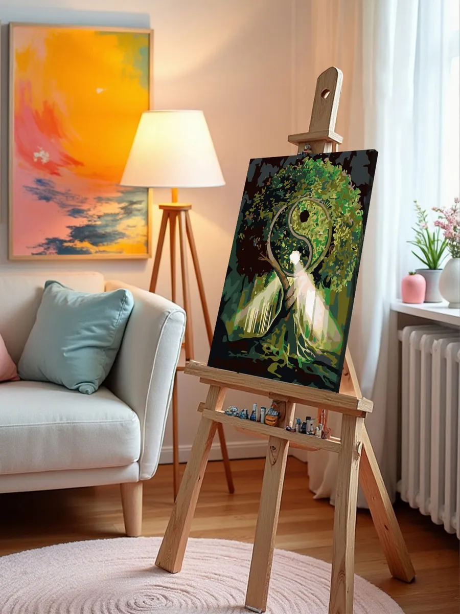 Картина по номерам «Древо Инь и Янь. Ночь» — картинка 10