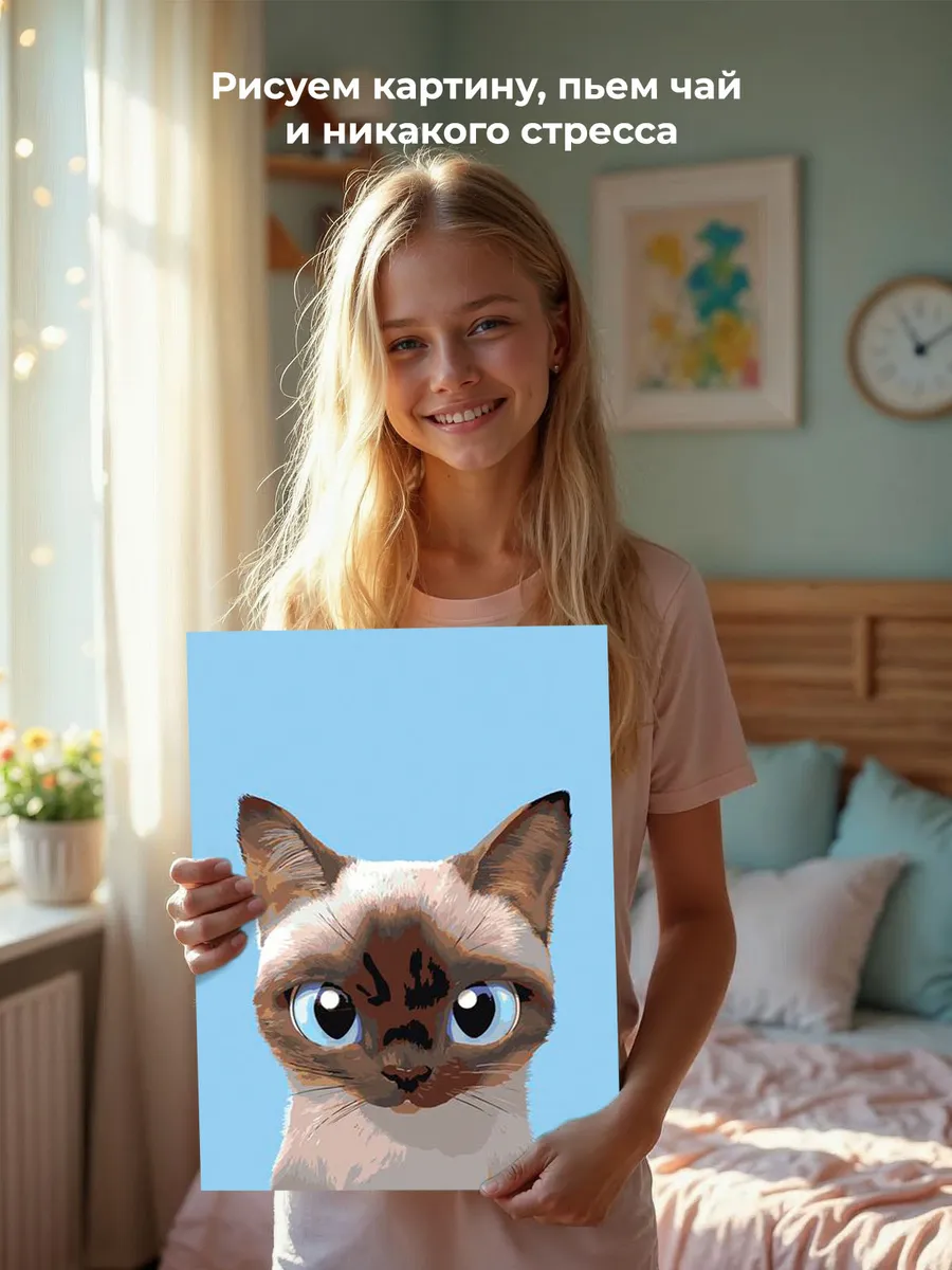 Картина по номерам «Кошечка Ночка» — картинка 7