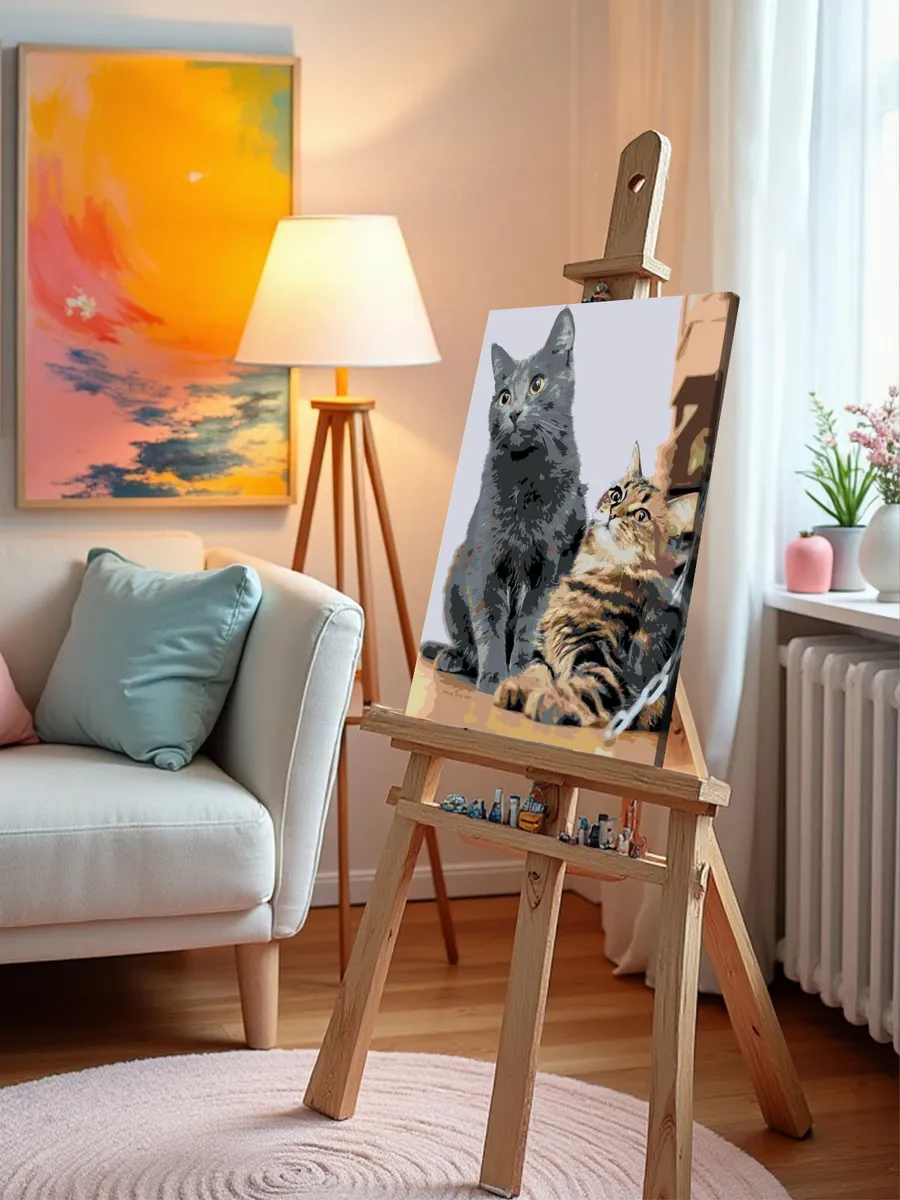 Картина по номерам «Счастливые коты» — картинка 10