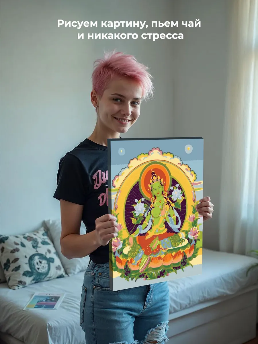 Картина по номерам «Зелёный Будда» — картинка 7