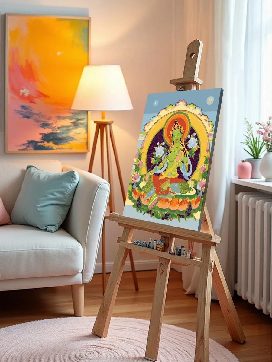 Картина по номерам «Зелёный Будда» — картинка 10