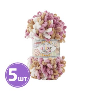 Пряжа ALIZE Puffy Fine color (6402), мультиколор, 5 шт. по 100 г Пряжа ALIZE Puffy Fine color (6402), мультиколор, 5 шт. по 100 г