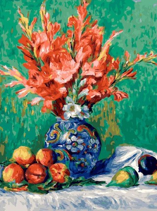 Картина по номерам «Ренуар. Натюрморт с цветами и фруктами»