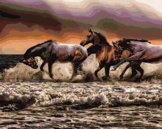 Картина по номерам «Табун на берегу» Картина по номерам «Табун на берегу»