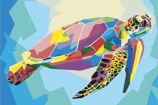Картина по номерам «Геометрическая черепаха»