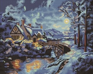 Алмазная вышивка «Лунная ночь» Алмазная вышивка «Лунная ночь»