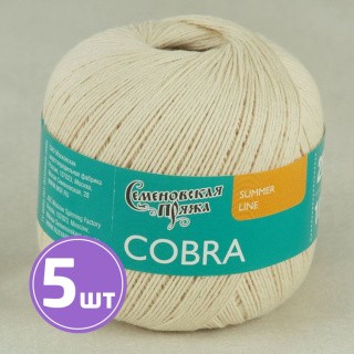 Пряжа Семеновская Cobra (25), суровый 5 шт. по 100 г Пряжа Семеновская Cobra (25), суровый 5 шт. по 100 г