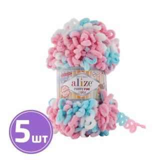 Пряжа ALIZE Puffy Fine color (6377), мультиколор, 5 шт. по 100 г Пряжа ALIZE Puffy Fine color (6377), мультиколор, 5 шт. по 100 г