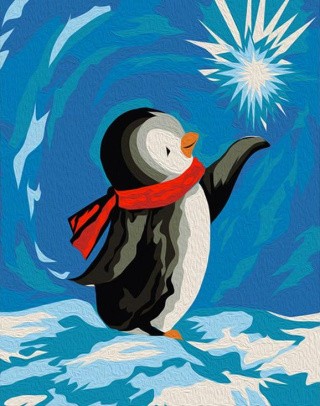 Картина по номерам «Пингвин» (мини-раскраска)
