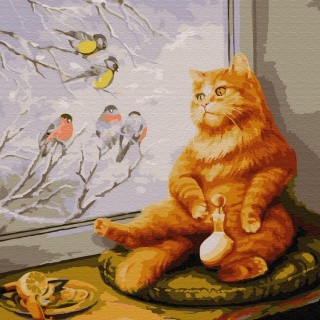 Картина по номерам «Рыжий кот»