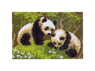Рисунок на канве «Панды»