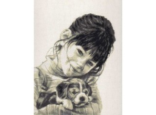 Набор для вышивания «Девочка со щенком»
