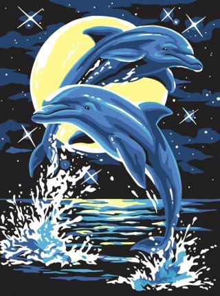 Картина по номерам «Дельфины» Картина по номерам «Дельфины»