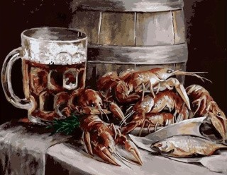 Картина по номерам «Раки с пивом» Картина по номерам «Раки с пивом»